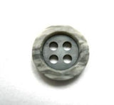 B16511 15mm Frosted Mid Grey Matt Rim, Shimmery Centre 4 Hole Button - Ribbonmoon