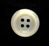 B17326 17mm Pearlised Dull White Polyester 4 Hole Button - Ribbonmoon