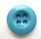 B6017 16mm Turquoise Blue Gloss Brace or Trouser Type 4 Hole Button - Ribbonmoon