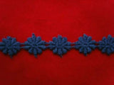 DT32C 12mm Navy Cotton Daisy Lace Trim. Clearance - Ribbonmoon