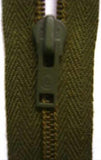 Z1461 23cm Deep Olive Green Nylon No.3 Closed End Zip - Ribbonmoon