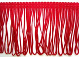 50mm Deep Red Looped Dress Fringe Trim