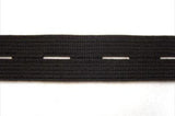 BHT05 19mm Black Buttonhole Elastic. - Ribbonmoon