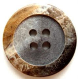B6779 23mm Frosted Browns Marble Effect Rim, Matt Centre 4 Hole Button - Ribbonmoon