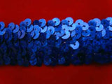 SQBRAID34 30mm Royal Blue Hologram Elasticated Stretch Sequin Braid - Ribbonmoon