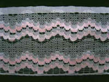 L367 115mm White and Pale Pink Flat Lace - Ribbonmoon
