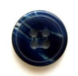 B6253 15mm Pale Navy and Clear Gloss Polyester 4 Hole Button - Ribbonmoon