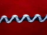 RIC96 11mm Navy and White Ric Rac Braid - Ribbonmoon