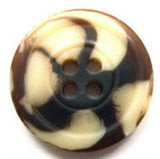 B15458 22mm Cream and Brown Bone Sheen 4 Hole Button - Ribbonmoon