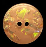 B17928 23mm Peach Based 2 Hole Button with a Hologram Glitter - Ribbonmoon