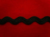 RIC14 7mm Black Ric Rac Braid - Ribbonmoon