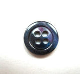 B16242 13mm Navy Pearlised 4 Hole Button with a Vivid Iridiescence - Ribbonmoon