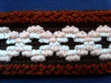 FT1014 73mm Browns, White and Oyster Woven Woolly Braid Trimming - Ribbonmoon