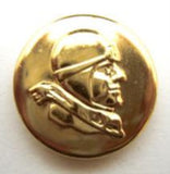 B15014 20mm Gold Metal Alloy Shank Button, Old Pilot Design - Ribbonmoon