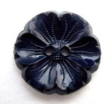 B13152 21mm Navy Textured Flower Shaped 2 Hole Button - Ribbonmoon