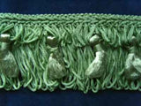 FT564 55mm Pale Bright Khaki Green Tassel Fringe on a Decorated Braid - Ribbonmoon