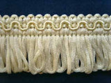 FT757 37mm Bridal White and Ivory Looped Fringe on a Decorated Braid - Ribbonmoon
