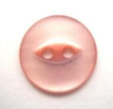 B6166 14mm Pale Dusy Pink 2 Hole Polyester Fish Eye Button - Ribbonmoon