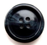 B10859 20mm Black and Blue  Glossy 4 Hole Button - Ribbonmoon