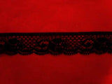 L127 2cm Black Flat Lace - Ribbonmoon