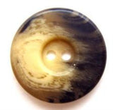 B6744L 20mm Tonal Cream-Black High Gloss Chunky Rim 2 Hole Button