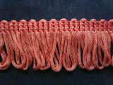 FT1450 26mm Bright Coral Pink Dense Looped Dress Fringe - Ribbonmoon