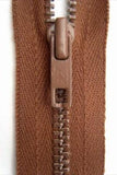 Z4927 YKK 46cm Mid Brown Closed End Zip No.2 Metal Teeth - Ribbonmoon