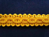 FT273 13mm Deep Yellow Gold Braid Trim with Corded Decoration