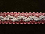 FT1052 16mm Dusky Pink and Silver Grey Braid Trimming - Ribbonmoon
