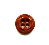 B16560 11mm Rust Brown High Gloss Engraved Design 4 Hole Button - Ribbonmoon