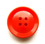 B11348 19mm Flame Orange Glossy Nylon 4 Hole Button - Ribbonmoon