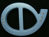 BK28 Blue Plastic Slider Buckle with Diamante, 30mm Inside Width