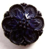 B13858 21mm Ink Navy Textured Flower Shank Button