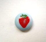 B12514 12mm Strawberry Fruit Design Childrens Shank Picture Button - Ribbonmoon