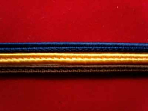 FT908 11mm Navy, Gold Yellow and Brown Corded Braid Trimming - Ribbonmoon