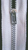 Z0086 YKK 46cm White Pin Lock No.3 Closed End Zip with Metal Teeth