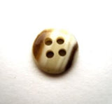 B11325 12mm Browns and Natural Glossy 4 Hole Button - Ribbonmoon
