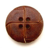 B10812 20mm Chestnut Brown Leather Effect 4 Hole Button - Ribbonmoon