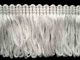 FT252 5cm White Dense Looped Dress Fringe - Ribbonmoon