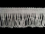 FT1745 27mm Pearl White Rayon Looped Dress Fringe - Ribbonmoon