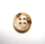 B11283 11mm Natural Aaran Glossy 4 Hole Button - Ribbonmoon