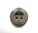 B16448 16mm Mid Grey Gloss Trouser or Brace Type 4 Hole Button - Ribbonmoon