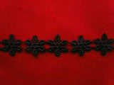 DT22 13mm Black Lace Dasiy Trim - Ribbonmoon