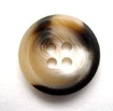 B9826 17mm Naturals and Dark Brown Aaran Bone Sheen 4 Hole Button - Ribbonmoon