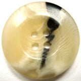 B11261 25mm Bone Yellow, Cream and Black Aaran 4 Hole Button - Ribbonmoon