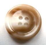 B17568 21mm Fawn and Natural White Gloss 4 Hole Button - Ribbonmoon