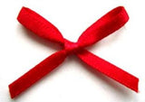 RB347 Red 3mm Satin Ribbon Bow