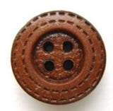 B5644 18mm Brown Real Leather 4 Hole Button - Ribbonmoon