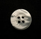 B11331 15mm White and Translucet Swirl 4 Hole Button - Ribbonmoon