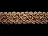 FT1982 13mm Tonal Deep Beige Cord Decorated Braid Trimming